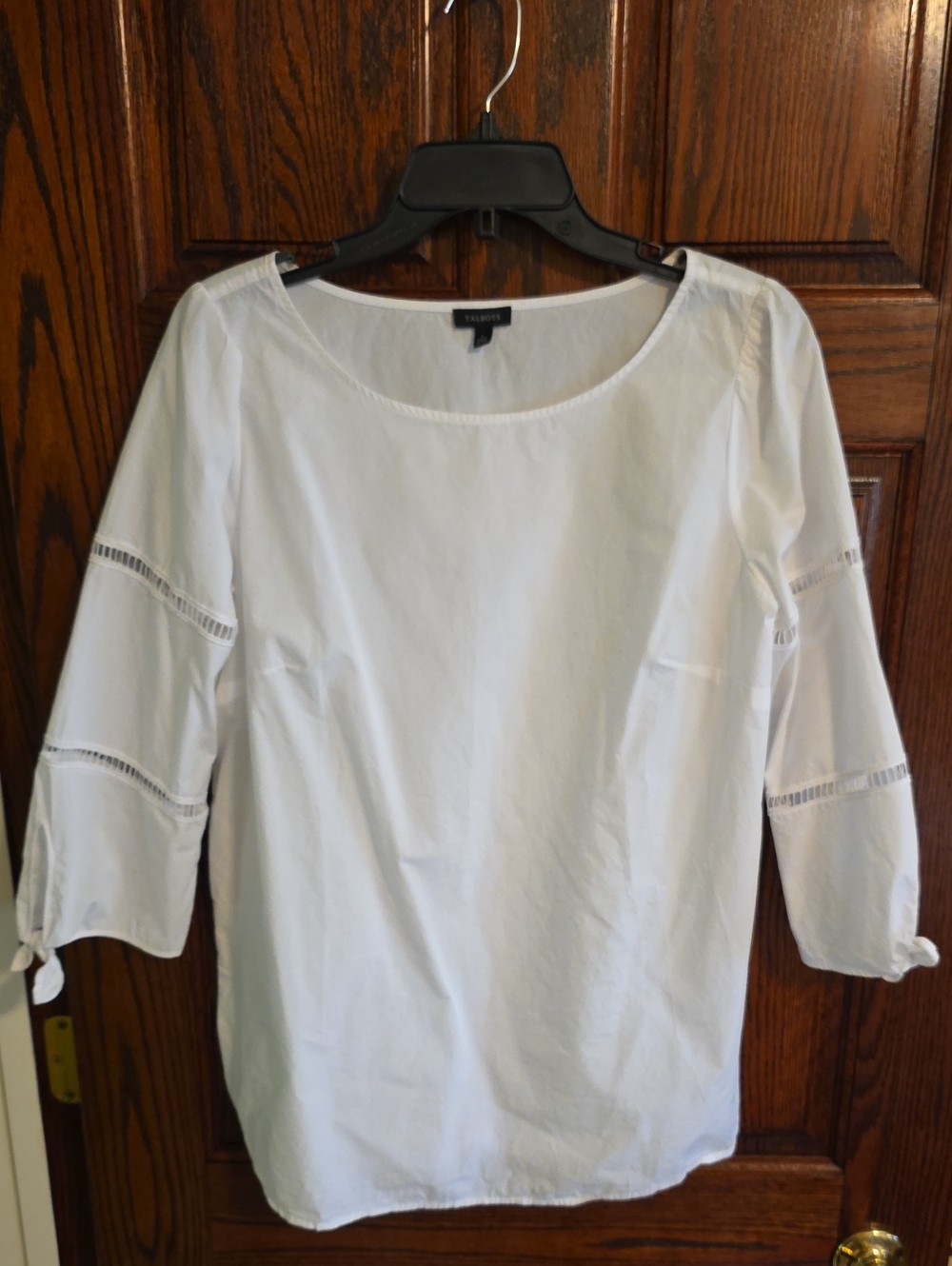 Talbots White Scoop Neck 3/4 Sleeve Women's Top
